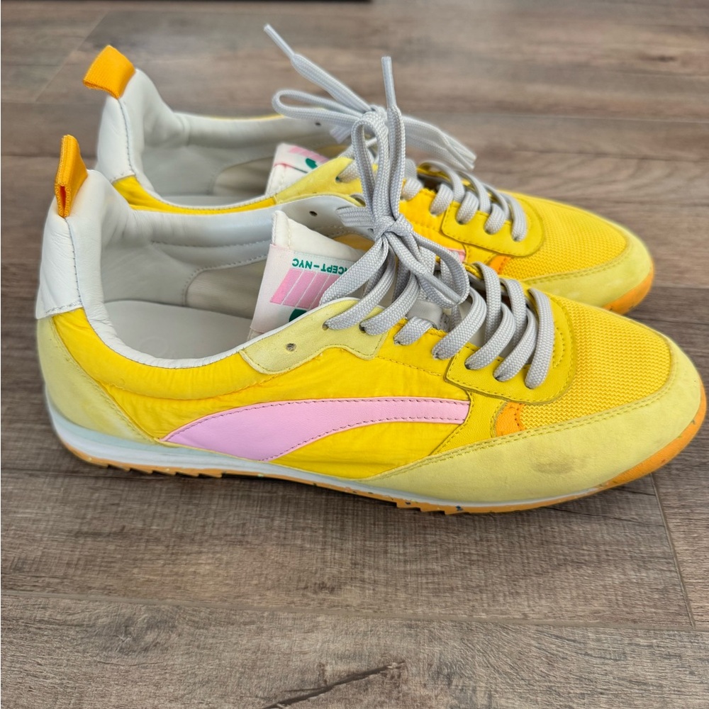 Yellow and Pink Sneakers